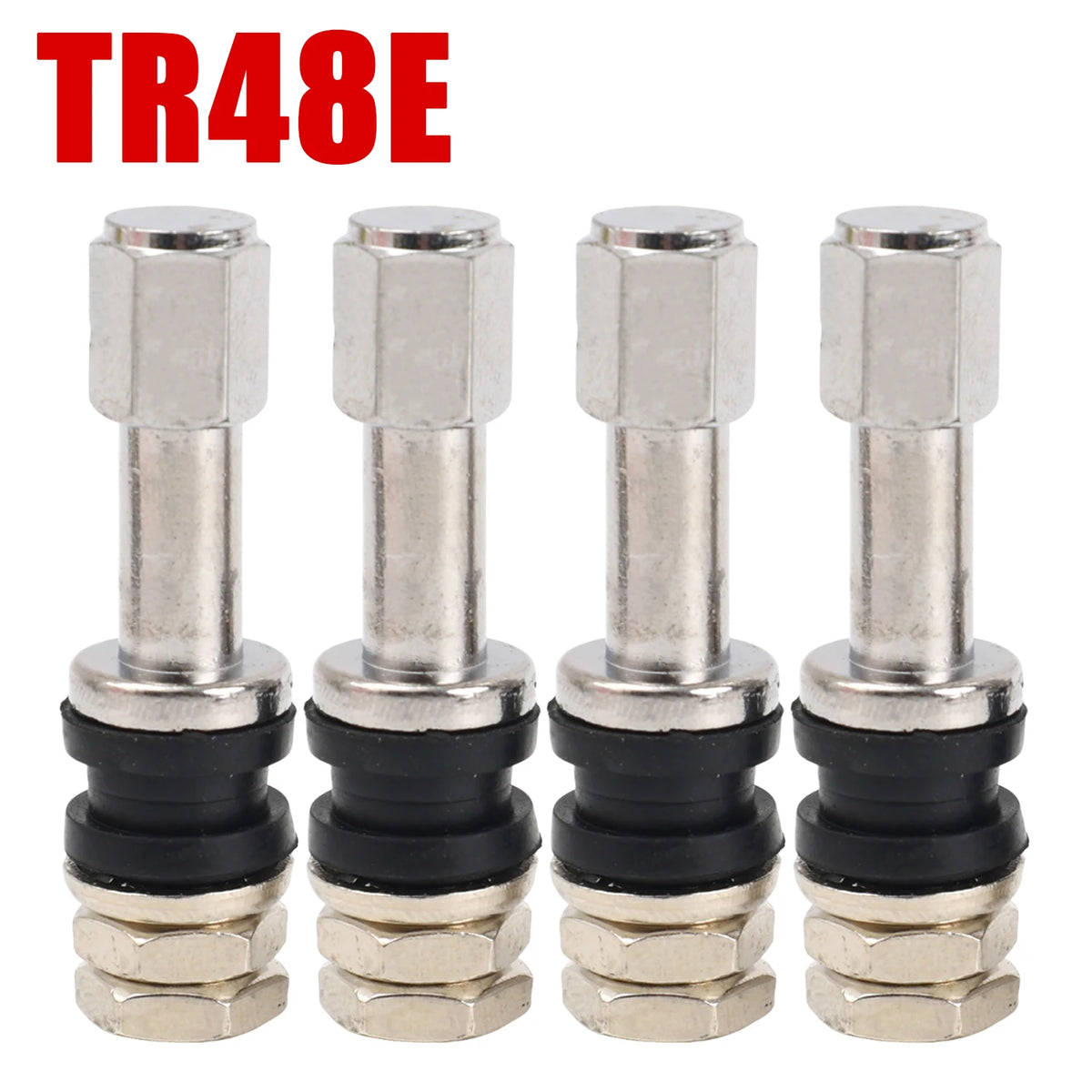 TR43E TR48E Car Tire Valve Stem Aluminum Alloy Tubeless Wheel Air Valve Caps Auto Motorcycle Truck Bike Tyre Replacement Parts