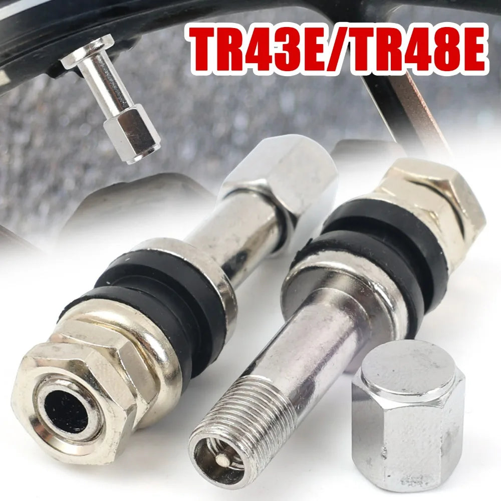 TR43E TR48E Car Tire Valve Stem Aluminum Alloy Tubeless Wheel Air Valve Caps Auto Motorcycle Truck Bike Tyre Replacement Parts