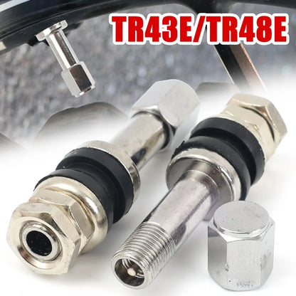 TR43E TR48E Car Tire Valve Stem Aluminum Alloy Tubeless Wheel Air Valve Caps Auto Motorcycle Truck Bike Tyre Replacement Parts