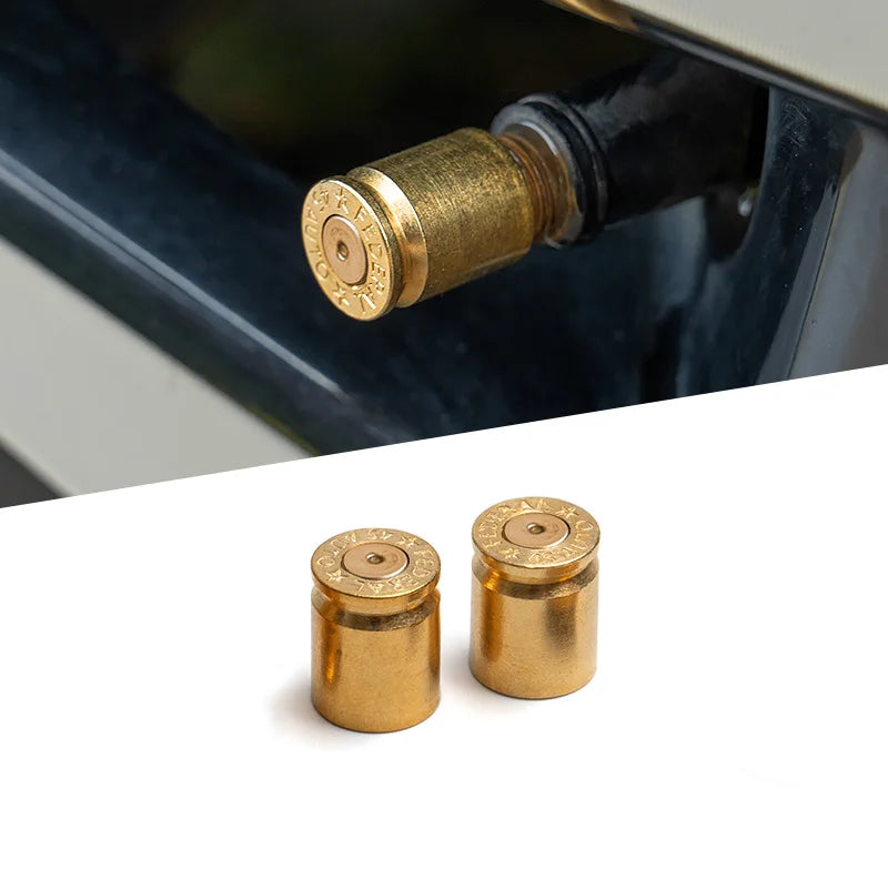 Brass tire valve stem cover, 4-piece/2-piece set, universal valve stem cover for automotive, truck, motorcycle tires